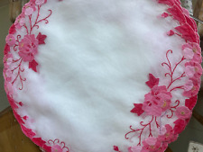 Pink Applique Roses Vintage Madeira Organdy Placemat Setting for 12 picture