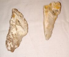 Native American Paleo Indian Artifacts Lot Of 2 Blades Finger Knives Right &... picture