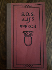1922 SOS Slips of Speech Proper Use of Language Words Booklet Primer English picture