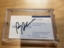 Ben Bernanke SIGNED Business Card Autograph FRB Chairman Nobel Prize Economics picture