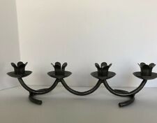 VINTAGE Dala Industrier Four Candle Holder Swedish Wrought Iron Centerpiece MCM picture
