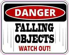 5in x 4in Danger Falling Objects Sticker Car Truck Vehicle Bumper Decal picture