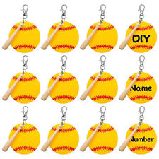 36PCS Baseball Acrylic Keychain Blank DIY Craft Wooden Stick Pendant Accessories picture