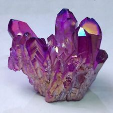 120g Large Natural Aura Purple Titanium Stone Crystal Cluster Specimen Healing picture