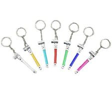 9pcs Metal Pipes Keychain Smoking Pipe Key Ring Tobacco Mini Pipe Smoke Gifts picture
