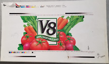 V8 Vegetable Juice Advertising Preproduction Art Work Juice Green Red Gold 2003 picture