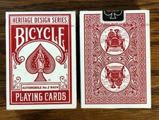 Bicycle Automobile No. 2 Back (red) Heritage Design Series playing cards picture