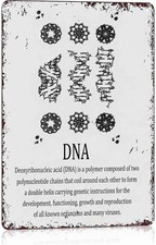 Aluminum Dna Structure Tin Metal Signs Home Décor 12 X 8 In Vintage Science Dna picture