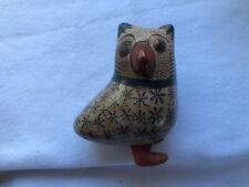 Vintage Mexico Tonala Pottery Bird Figurine Hand Painted and Signed  picture
