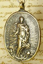 Antique 18th Century Blessed Sacrament Jesus Immaculate Conception Angels Medal picture