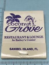 Vintage Matchbook Coconut Grove Restaurant & Lounge Sanibel Is. Fl gmg unstruck picture