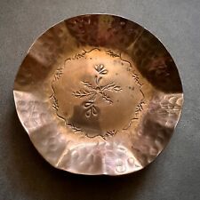 VINTAGE WEEDA TASMANIA HAND CRAFTED SOLID COPPER 12CM PIN DISH picture