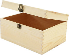 Bright Creations Unfinished Wood Box with Hinged Lid, Wooden Jewelry Box (10.75  picture