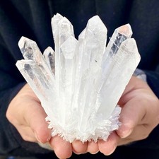 310G  Newly discovered white Phantom Quartz Crystal Cluster mineral samples picture