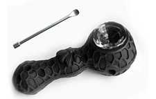 4.3" Honeycomb Bee Silicone Smoking Pipe – Unbreakable Portable Hand Pipe picture