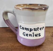 Computer Genius Dipped Glazed Pottery Coffee Mug  picture