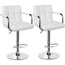 Tall Bar Stools Set of 2 Modern Square PU Leather Adjustable BarStools Counter picture