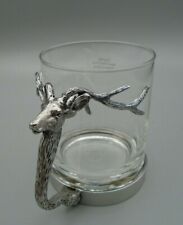 Majestic Stag Deer Handled Whiskey 12oz Glass Tumbler Barware picture