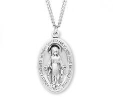 Sterling Silver Oval Sterling Silver Miraculous Medal Size 1.4in  x 0.8in picture