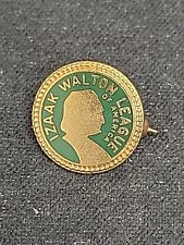 Vintage IZAAK WALTON Lapel Pin League of America Green Enamel Environmental picture