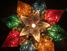 Vintage STAR Christmas Tree Topper with Stained Glass Look Plastic Beautiful picture