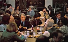PRES JIMMY CARTER W/CONSTITUENTS AT WEST VIRGINIA ENERGY MEETING 1977 POSTCARD picture