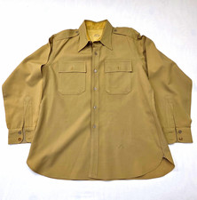 Vintage US Army Regulation Officers Shirt Khaki Military War Time picture