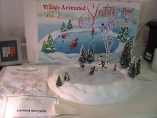 Vintage Department 56 Village Animated Skating Pond Christmas WORKS Complete picture