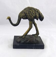 Signed Milo Bronze Ostrich Sculpture on Marble Base Paris Maker's Medallion 7