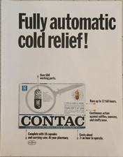 1966 Contac common cold & hay fever medicine Vintage Ad 14 x 10 fully automatic picture