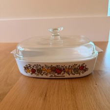 VTG CorningWare Spice of Life “Le Romarin” w/Lid 10” X 10” X 2” Casserole Dish picture