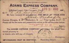 1898 New Canaan,CT Adams Express Company Fairfield County Postal Card Postcard picture