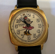 Pulsar Disney Minnie Mouse Lady's Watch- Gold Tone/ New Battery/new band picture