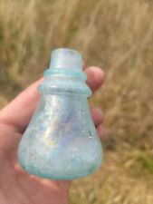 Beautiful Old Rainbow Irridescent Cone Inkwell Bottle picture