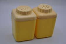 Vintage Salt & Pepper Shakers Lustro Ware Yellow Plastic Made in USA picture