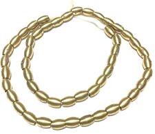 50 Fine Bright Brass authentic Brass smooth oval ethnic metal beads picture