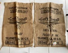 2 DARK MATTER Coffee Bean Burlap Sack Bags CAFE TUXPAL El Salvador Santa Petrona picture