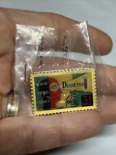 Winco International Know More About Diabetes USPS 34 Cent Stamp Lapel Hat Pin picture