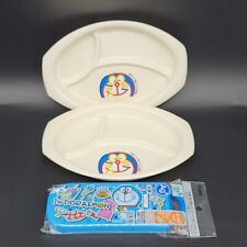 Lot Of Doraemon Fork Spoon Chopsticks Set & 2 Divided Plates Japan Kids Travel picture