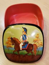 Vintage Russian Hand Painted Metal Case / Box, Soldier & Horse, 3.5
