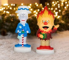 32" Heat and Snow Miser LED Lighted Blow Mold Outdoor Christmas Decor Gemmy picture