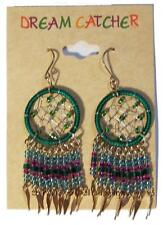 1 PAIR GREEN DREAM CATCHER EARRINGS W SEED BEADS surgical steel womens EARRING picture