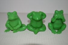 3 Collectible Frogs See, Hear, Speak No Evil 