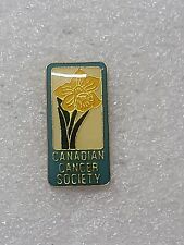 Canadian Cancer Society Enamel Lapel Pin Gold Toned Single Post Clutch Back picture