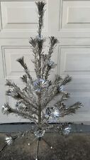 Antique 4 Ft Royal Pine Aluminum Christmas Tree Pom Pom In Original Box picture