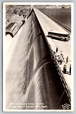 Postcard RPPC Special Buses Tourists Grand Coulee Dam Washington Aerial View A5 picture