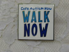 Cure Autism Pin Walk Now Metal Silver Tone Lapel Fundraiser Support Awareness picture