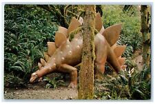 c1950's Stegosaurus Replica Plant Eater Prehistoric Gardens Oregon OR Postcard picture