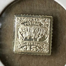 1869 United States Postage 15 Cents Proof Sterling Silver Stamp Ingot picture