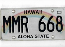 HAWAII passenger license plate "MMR 668" ***MAUI*** picture